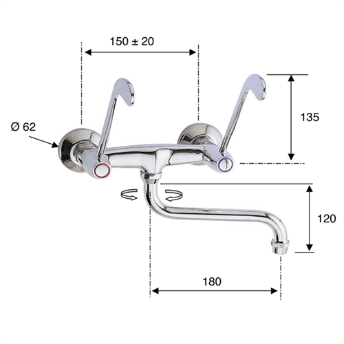 Healthcare Series Wall Lever Tap